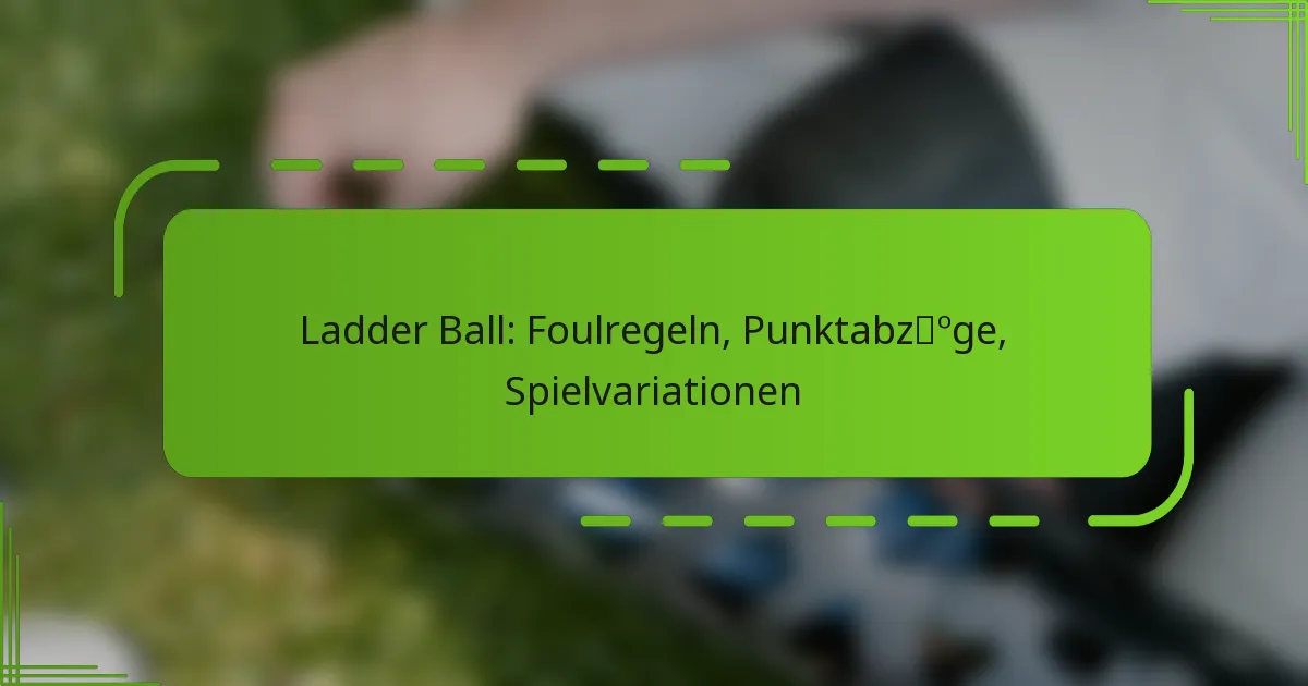 Ladder Ball: Foulregeln, Punktabzüge, Spielvariationen