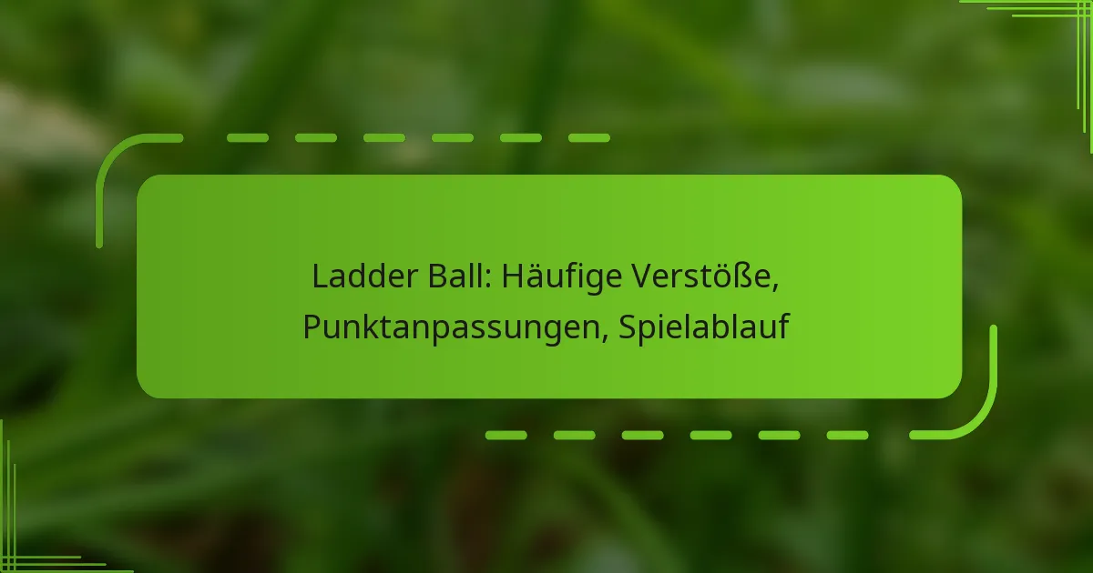 Ladder Ball: Häufige Verstöße, Punktanpassungen, Spielablauf