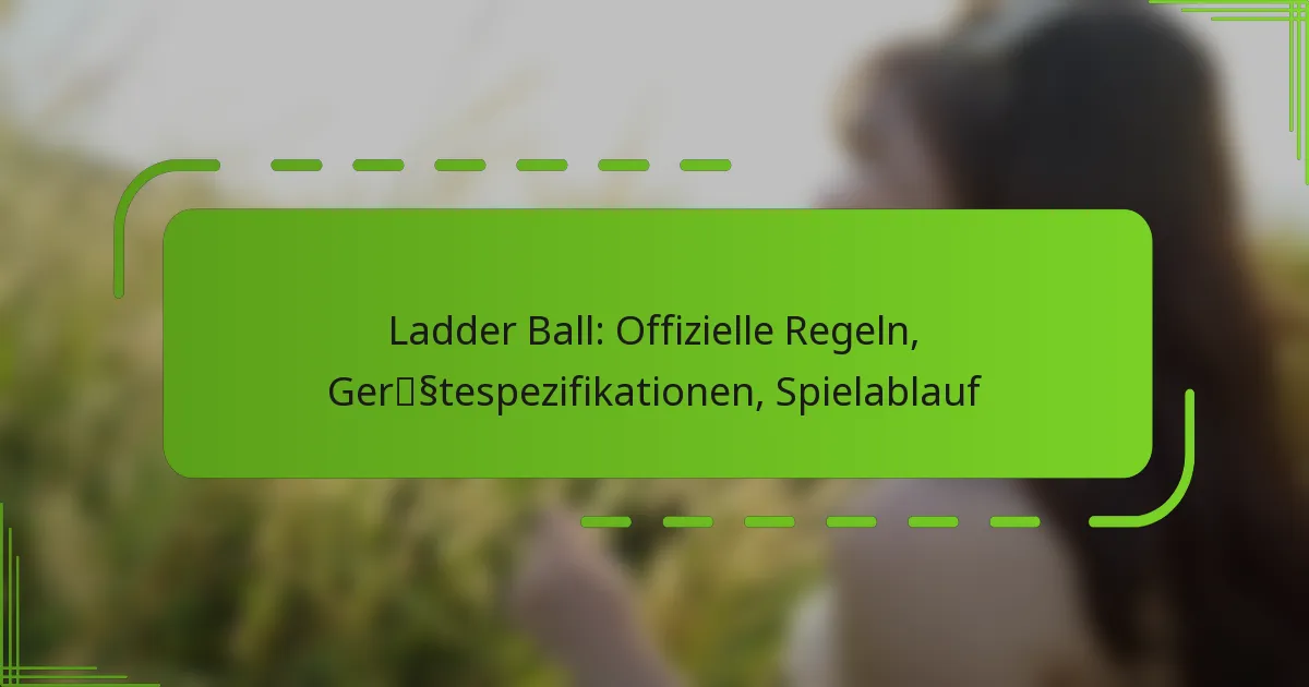 Ladder Ball: Offizielle Regeln, Gerätespezifikationen, Spielablauf