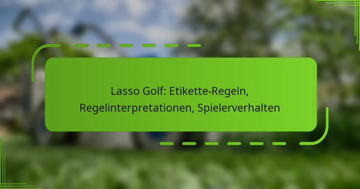 Lasso Golf: Etikette-Regeln, Regelinterpretationen, Spielerverhalten