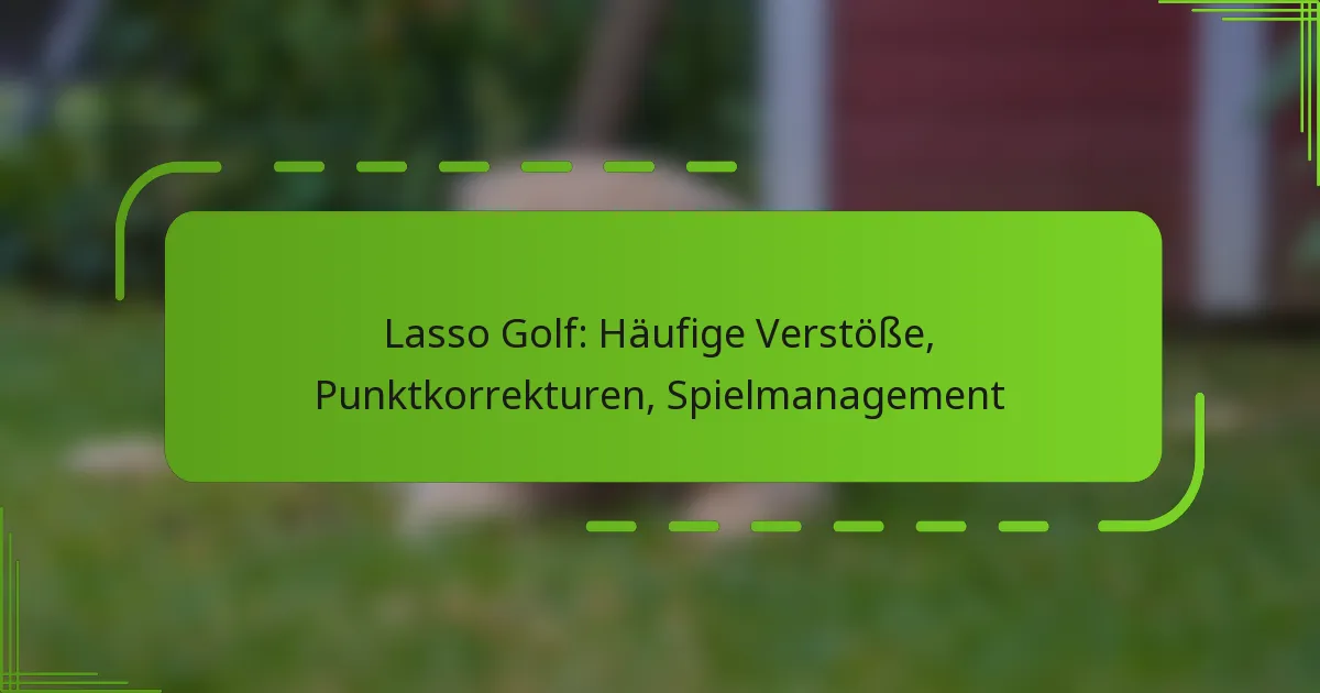 Lasso Golf: Häufige Verstöße, Punktkorrekturen, Spielmanagement
