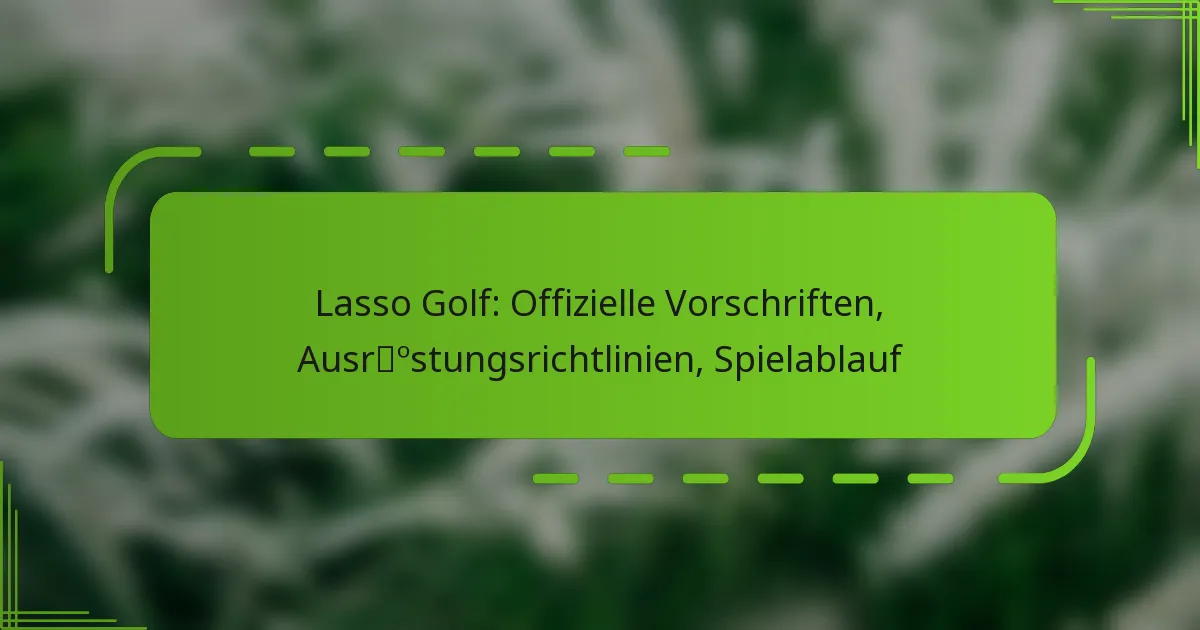 Lasso Golf: Offizielle Vorschriften, Ausrüstungsrichtlinien, Spielablauf