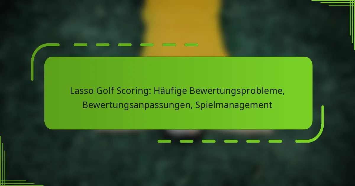 Lasso Golf Scoring: Häufige Bewertungsprobleme, Bewertungsanpassungen, Spielmanagement