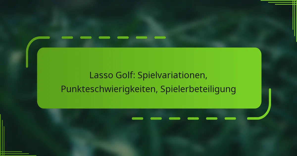 Lasso Golf: Spielvariationen, Punkteschwierigkeiten, Spielerbeteiligung