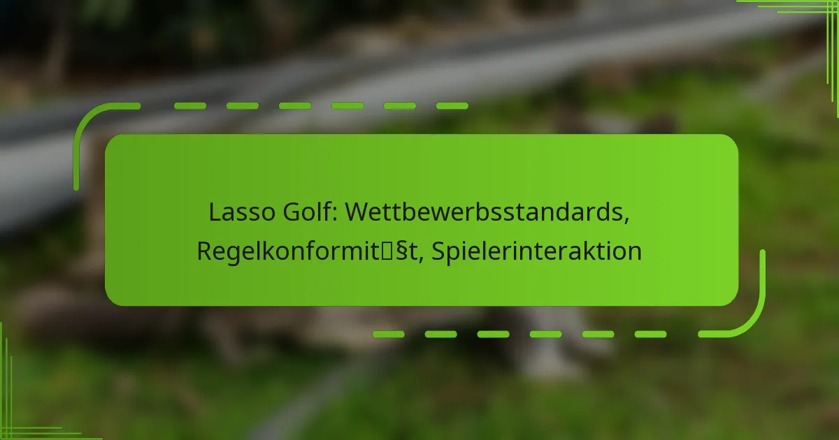 Lasso Golf: Wettbewerbsstandards, Regelkonformität, Spielerinteraktion